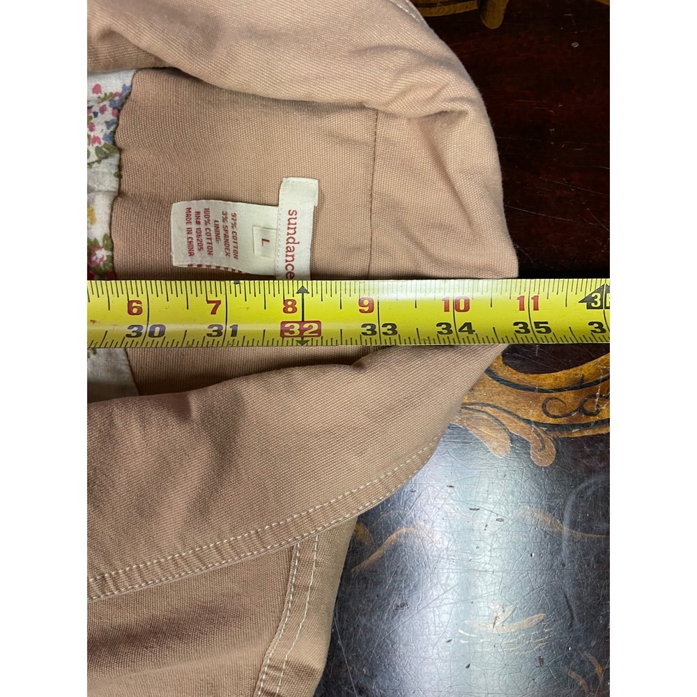 Sundance Womens Fielding Double Breasted Pea Coat Tan Boho Chic Academia Work L - Picture 10 of 14